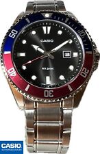 CASIO MDV-107-1A3VEF Correa Metal⎪PEPSI⎪DIVER⎪Modelo Exclusivo⎪ORIGINAL