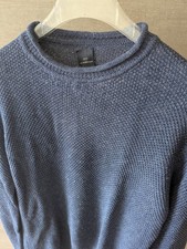 Leinen Strick-Pullover Sommer Eduard Dressler leicht 52 L Blau