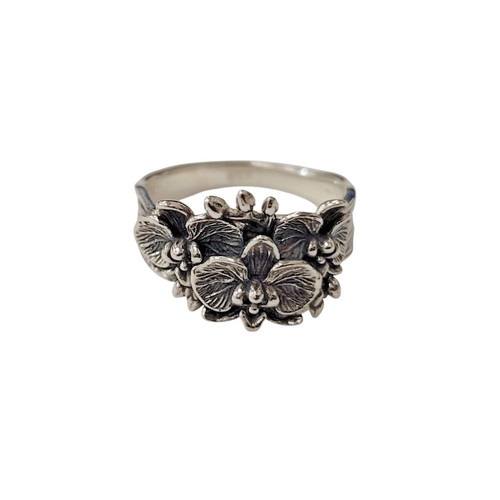 925 silber orchideen ring - silber,
