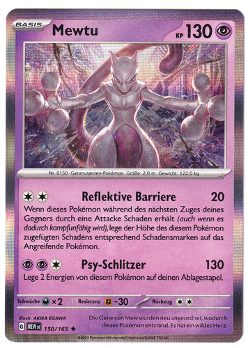 Pokemon karte mewtu - mewtu, holo