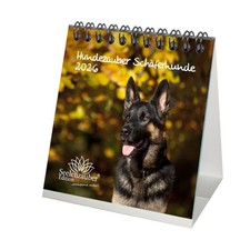 Hundezauber Schäferhunde Tischkalender 10cm x 10cm für 2026 Welpen und Hunde - S