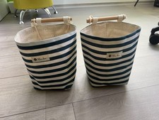 Localis Hängeaufbewahrung Hängetasche Wandorganizer Körbchen gestreift rot-weiß