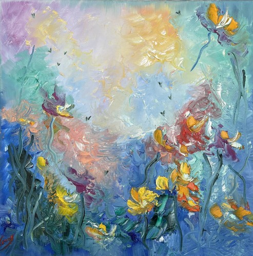 ölbild gemälde blumen flora - Ölbild,