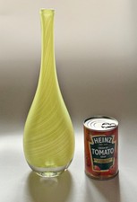 TOP Venini Mezza Filigrana Vase in gelb mit 3-zeiligem Säurestempel Modell 4331