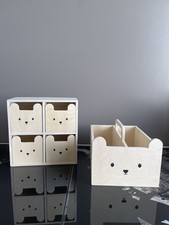 SET H&M Schubladenbox Aufbewahrungsbox Minikommode & Stiftebox aus Birkenholz⭐️