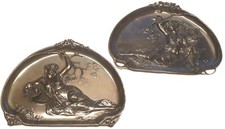 WMF PAAR VERSILBERTE JUGENDSTIL ZIERPLATTEN WANDTELLER STRAUSSENMARKE VINTAGE