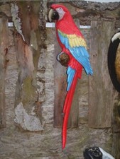 Papagei Deko Figur Ara rot Wanddeko 95cm lebensgroß Wetterfest NEU