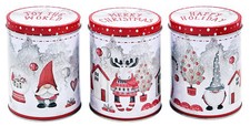 Keksdose WICHTEL 3er Set Plätzchendosen Gebäckdose Blechdose Weihnachten 14x11cm