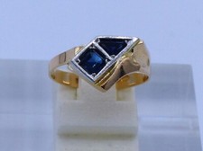 Seltener Lapponia Ring „Weckström“ mit Saphiren in 585 Gelbgold: RG:54,5