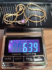 Goldcollier mit Amethyst - Materialmix Kette aus 585 punziert, "Angänger" 333