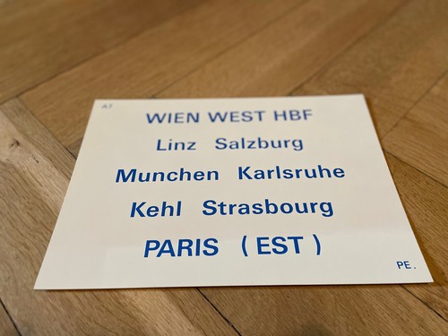 Zuglaufschild wien westbf - westbf.,