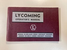 1961 Lycoming Operators Manual Model O-540-A & B IO-540-c Aircraft Engines