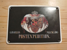 Emailleschild großherzoglichen Postexpedition Mecklenburg ca. 14 x 10 cm