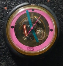 Pop SWATCH Uhr PWBK120 Aqua Pink 1989 Armbanduhr ohne Armband - für Bastler !
