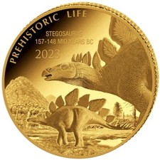 Goldmünze Stegosaurus