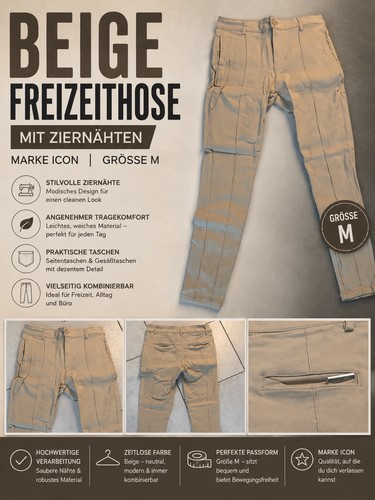Beige freizeithose mit - freizeithose,