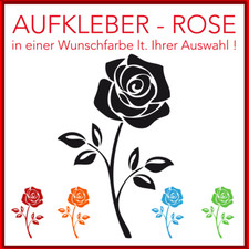 Rose Blumen Aufkleber Sticker ohne Hintergrund 24 Farben in 14 x 8,8cm