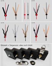 Quarzuhrwerk lautlos mit Zeiger-Set 5 - 6 cm schwarz gold weiß ohne ticken leise