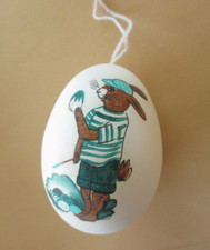 Echtes Gänseei von Hand bemalt Osterhase bemalt Eier