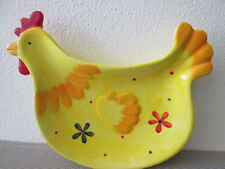 Eierplatte Eierteller Eierschale Huhn Hahn Henne gelb 20x18 cm Ostern Deko