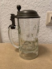 Um 1900 Löwenbräu München Bierkrug Glas antik