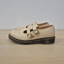 Dr. Martens Polley 8065 Mary Jane taupe Virginia Leder Schnalle Schuhe Größe UK 7 #