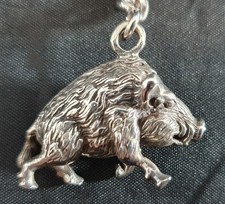 Wildschwein/Schlüssel- Kettenanhänger/massiv Silber/925 /29gr/3,4x2,9x1,5cm