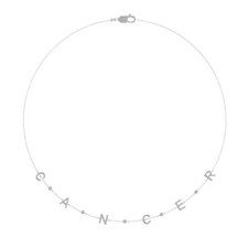 Sterling Silber Labor gezüchteter Diamant Krebs Anhänger Halskette 18" Silber Kabel Kette