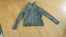 ? Herren NAKETANO Fleece-Jacke / Kunstleder Details M graublau