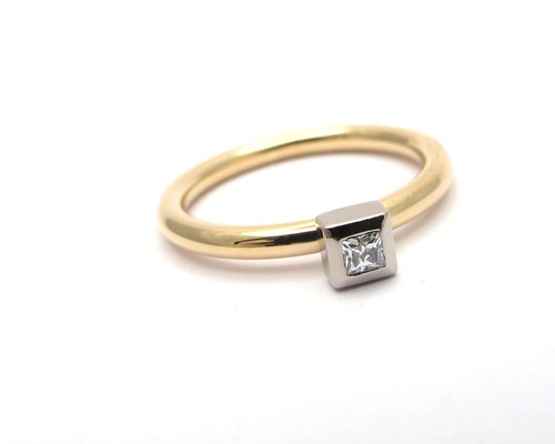 Moderner solitär ring gold - moderner,