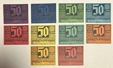 10 Notgeldscheine einer Serie Erfurt 1921