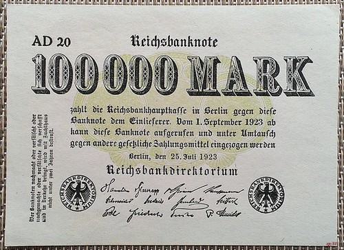 100 000 mark reichsbanknote - 100.000,