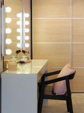 MALM Frisiertisch/ Schminktisch Mit Glas, Stuhl , Spiegel,Licht, weiß, 120x41 cm