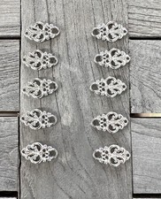 5 Paar (10 Stück) silber glänzende Miederösen Dirndl Mieder Metall 25mmx15mm 