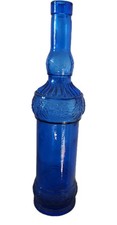 Vintage Glas Flasche Blau Muster Deko Dekorativ 