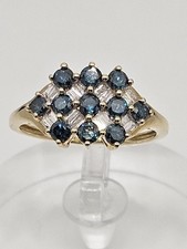 Ring 9 Karat Gold blau &