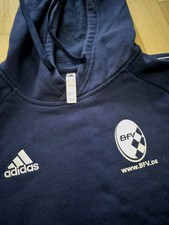 TOP Hoodie ADIDAS S 170 Kapuzen Pulli blau mit Aufdruck BFV Kapuzenpullover