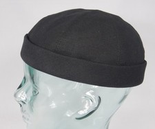 BULLANI Sailorcap Dockermütze Docker Mütze schwarz Skull Cap Sailor Leinen Neu
