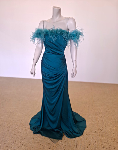Damen abendkleid lang - lang, petrol