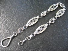 Taschenuhrkette Silber 800 Uhrkette Handarbeit lang und prächtig von ca. 1890