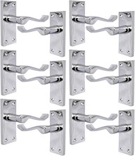 Viktorianischer Rolltürgriff aus poliertem Chrom - moderne elegante Oberfläche 6 Paar