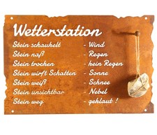 Rost Schild Wetterstation 42cm