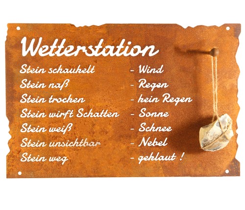 Rost schild wetterstation 42cm - schild,