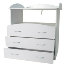 XXL Wickeltisch in Weiß Wickelkommode Wickelschrank Baby Kommode Baby Ankleide 