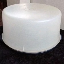 TORTENBEHÄLTER TUPPERWARE KONDITOR BLAU WEIß GROß VINTAGE 