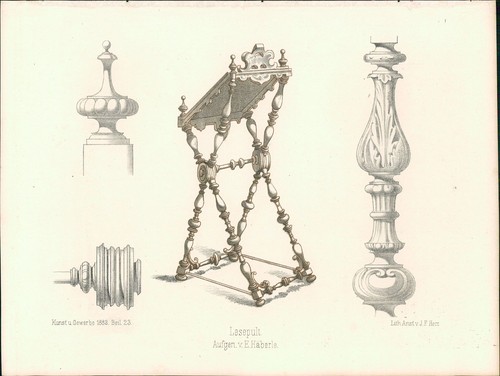 Lithographie lesepult - lithographie, :