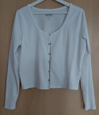 Hollister Fein Cardigan Sweatjacke weiß Gr. L XL Top Zustand 🍀🍀🌻