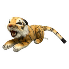 Nicky Toy Stofftier Tiger Raubkatze ca 36cm Plüsch Kuscheltier Kunststoff Maul