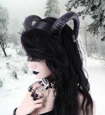 Gothic Steampunk Headband Haarband Haarreif Kopfschmuck gedrehte Hörner Restyle