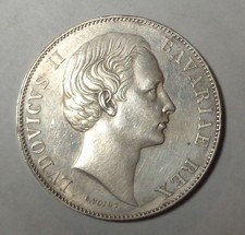 GERMANY BAVARIA 1867 2 Gulden